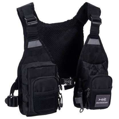 Colete de Pesca com Mosca Ultra Leve Bassdash FV08 para Homens e Mulheres, Colete de Peito Portátil Tamanho Único