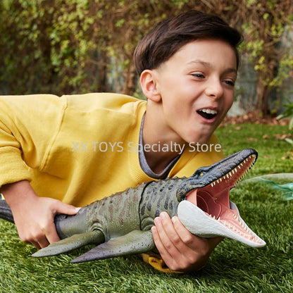 Jurassic World Rebirth Mosasaurus Distortus Rex Tyrannosaurus Rex Dinossauro Boneco de Ação com Luz e Som Presentes de Aniversário para Meninos