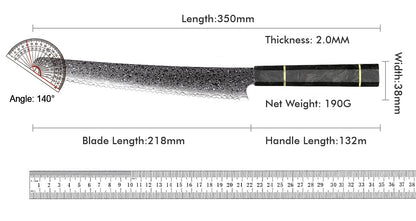 Professional 67-layer Damascus Japanese Kitchen Nakiri Gyuto Chef bread boning Knife Set Home kitchen tool with Carbon Fiber HD