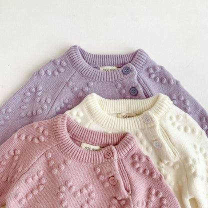 2Pcs Baby Girl Knitted Clothes Autumn Long Sleeve Sweater + Pant Toddler Boy Clothes Suit