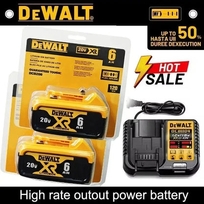 DHL Envia Bateria Recarregável para Ferramentas Elétricas DEWALT 20V 6.0Ah Substituição de íon de lítio max DCB184 DCB200 DCB182 DCB180 DCB181