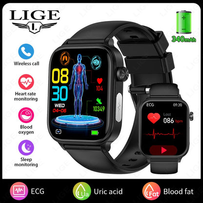 Smartwatch 2025 Novo ECG+PPG Feminino Monitor de Frequência Cardíaca Lipídios Sanguíneos Ácido Úrico Saúde Menstrual Rastreador Inteligente Para Android iOS