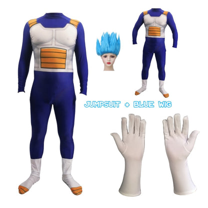 Men's Vegeta TRUNKS Kids Adult Cosplay Costume Super Saiyan Boys Youth GOKU Torankusu Halloween Jumpsuit Bodysuit Party Dress Up