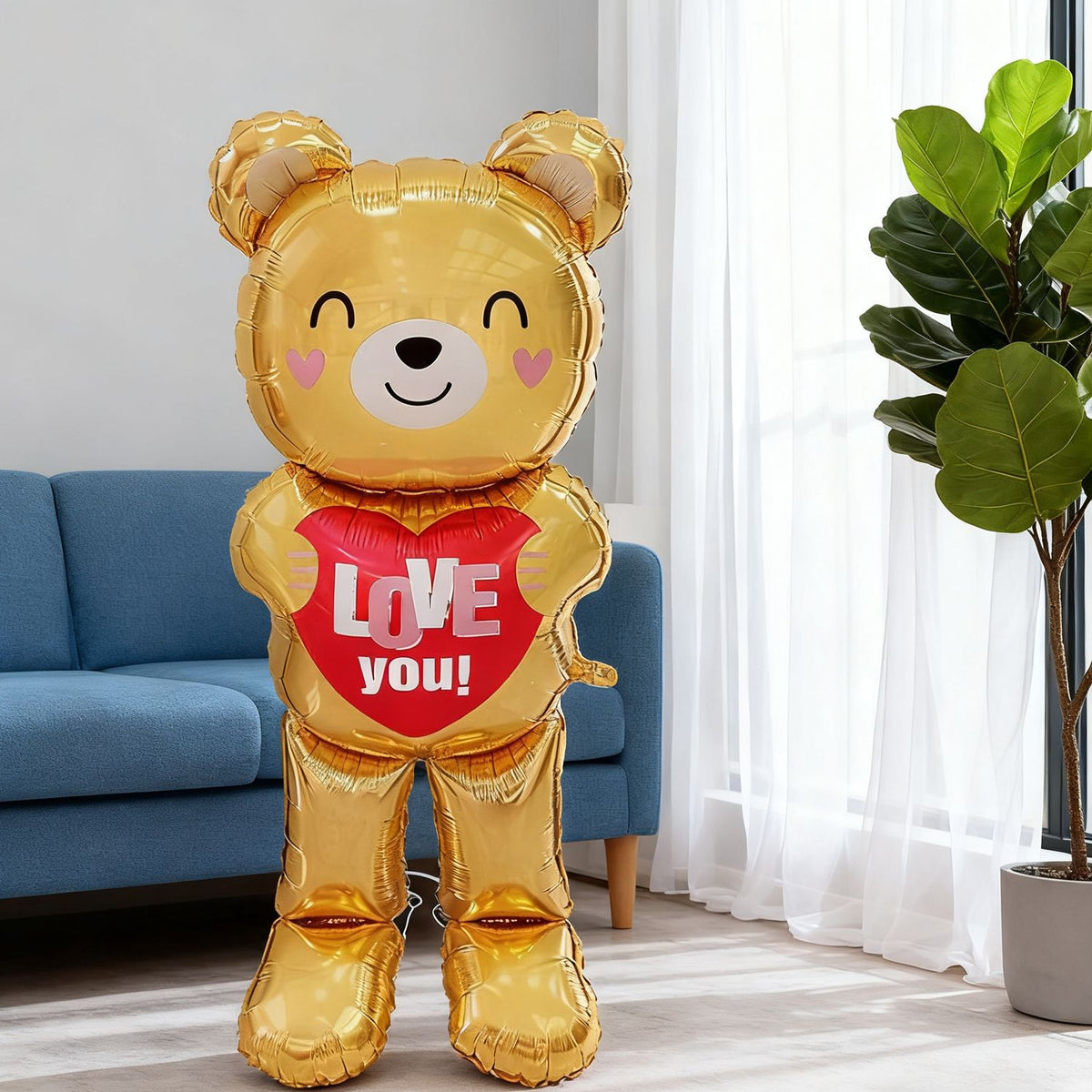 60 inch Love Bear Aluminum Film Balloon for Valentine's Day Confession Decoration, Birthday Balloon, Christmas Shower Decoration