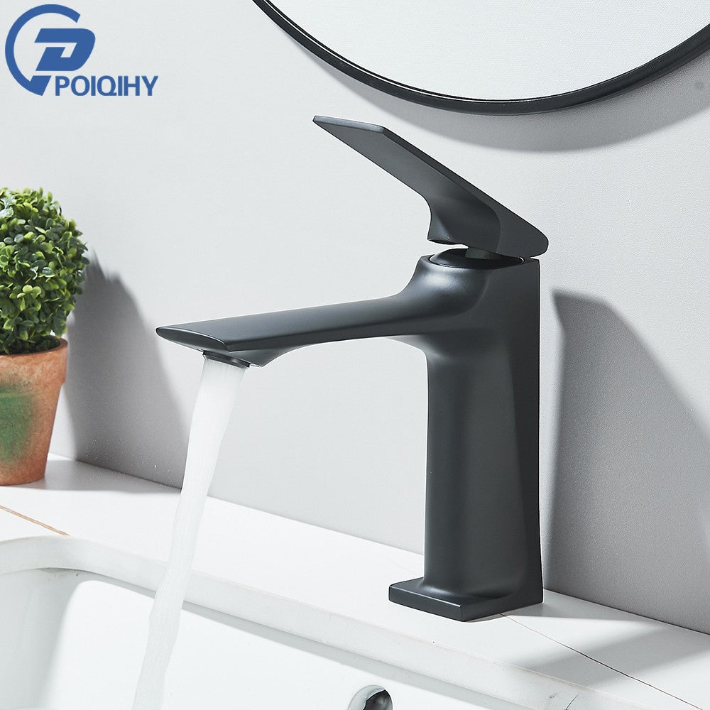 Black Bathroom Faucet Deck Mounted Bathroom Sink Mixer Tap Single Lever Basin Sink Mixer Faucets Chrome/White/Grey/Brushed Gold