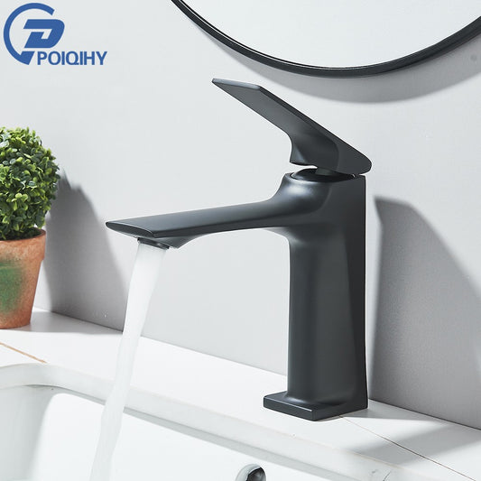 Black Bathroom Faucet Deck Mounted Bathroom Sink Mixer Tap Single Lever Basin Sink Mixer Faucets Chrome/White/Grey/Brushed Gold