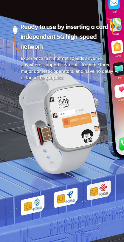 CD99 watch X 5G smartwatch 2.29inch AMOLED 5G LTE smart watch with 180 ° rotary camera GPS WiFi SIM card slot health monitoring