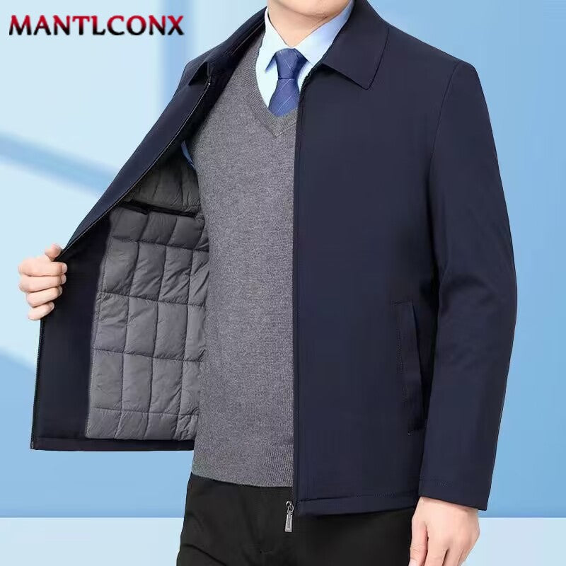 Thick Fleece Jacket Men Windproof Men's Winter Coat Blazer Autumn Winter Warm Men's Jacket Windbreak Casual Business Coat L-3XL