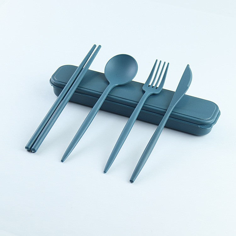 Portable tableware set, knife, fork, spoon, chopsticks, student and office worker tableware four-piece set gift