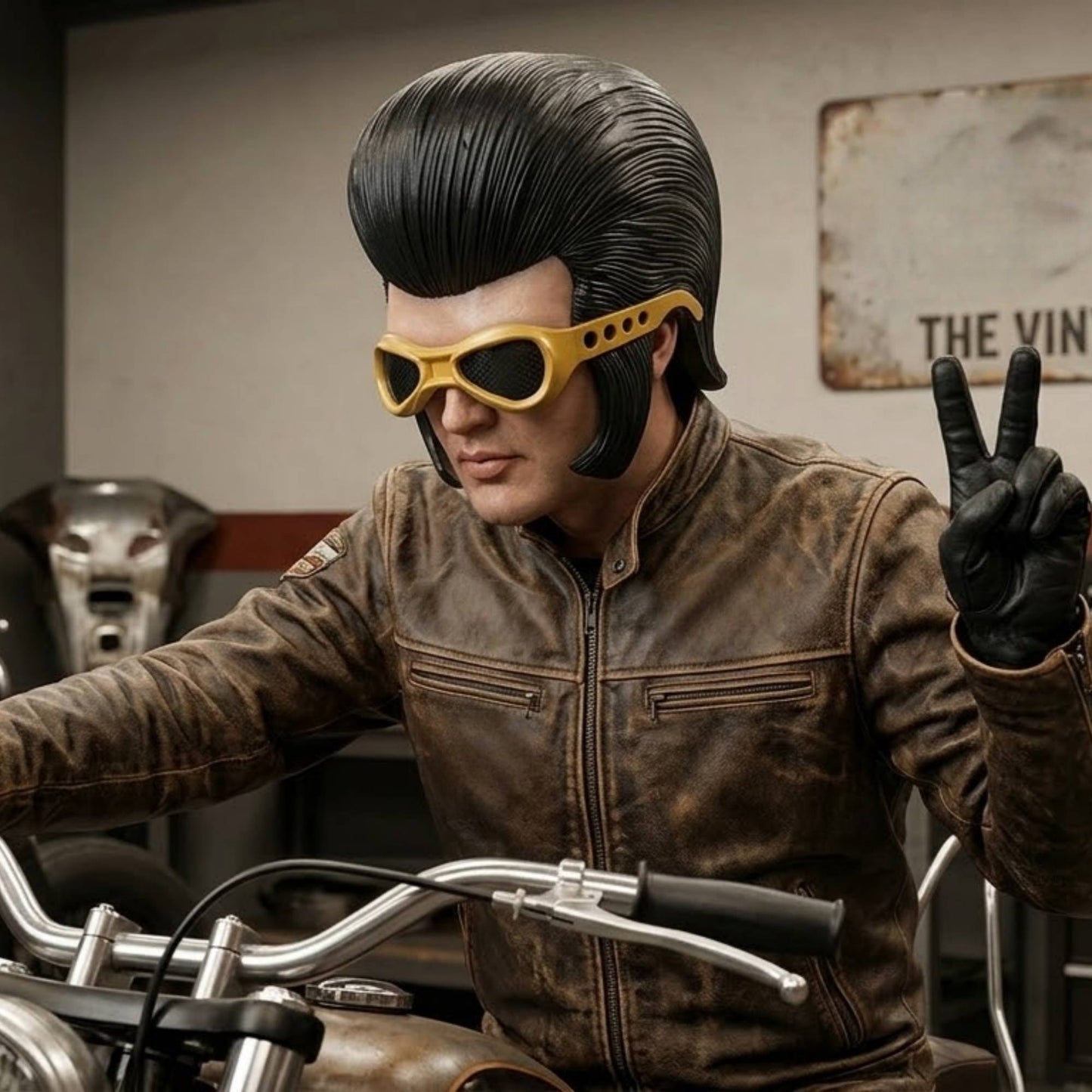 Elvis Presley Inspired Half Face Latex Mask Retro Vintage Costume Prop For Halloween Party Cosplay