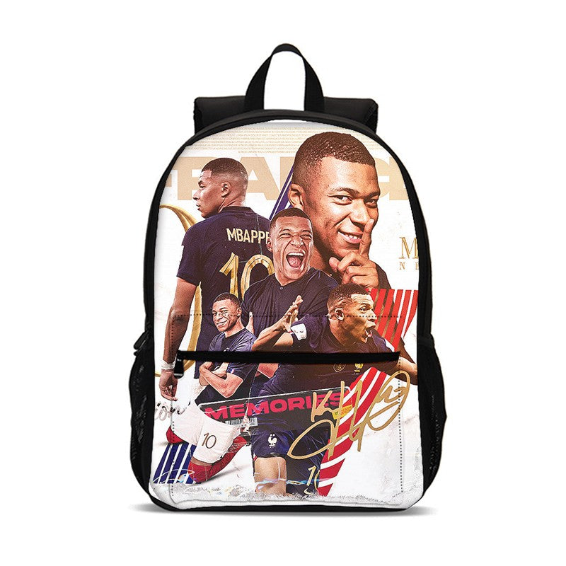 M-Mochila Esportiva Mbappes Football com Zíper Relâmpago Mochila Escolar Esportiva Mochila Escolar Jogador Estrela Mochilas para Livros