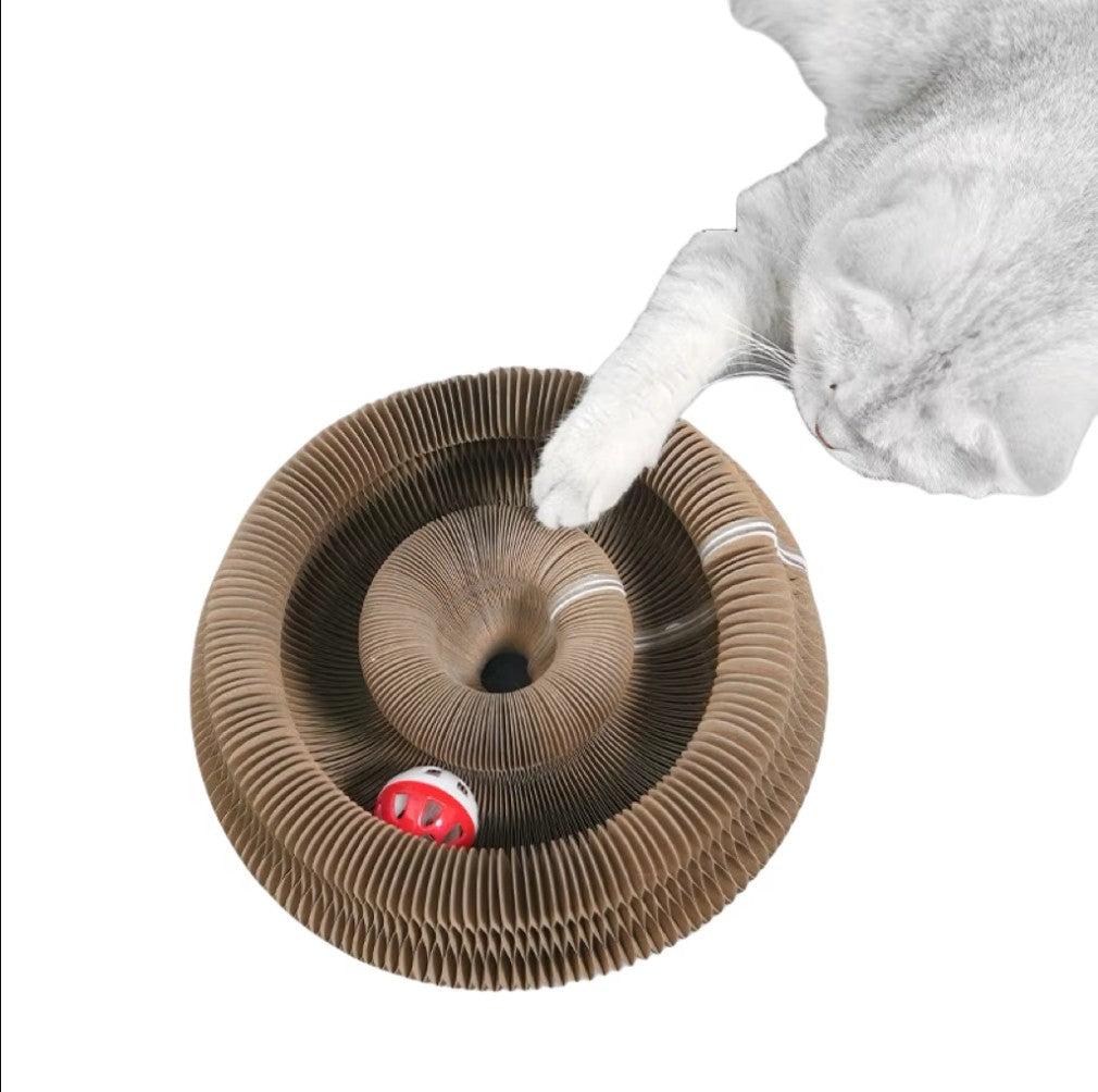Brinquedo Dobrável Kitten Curl para Gatos Arranhador Mágico de Órgão Durável de Papelão Reciclável Cama para Gatos Arranhador Interativo