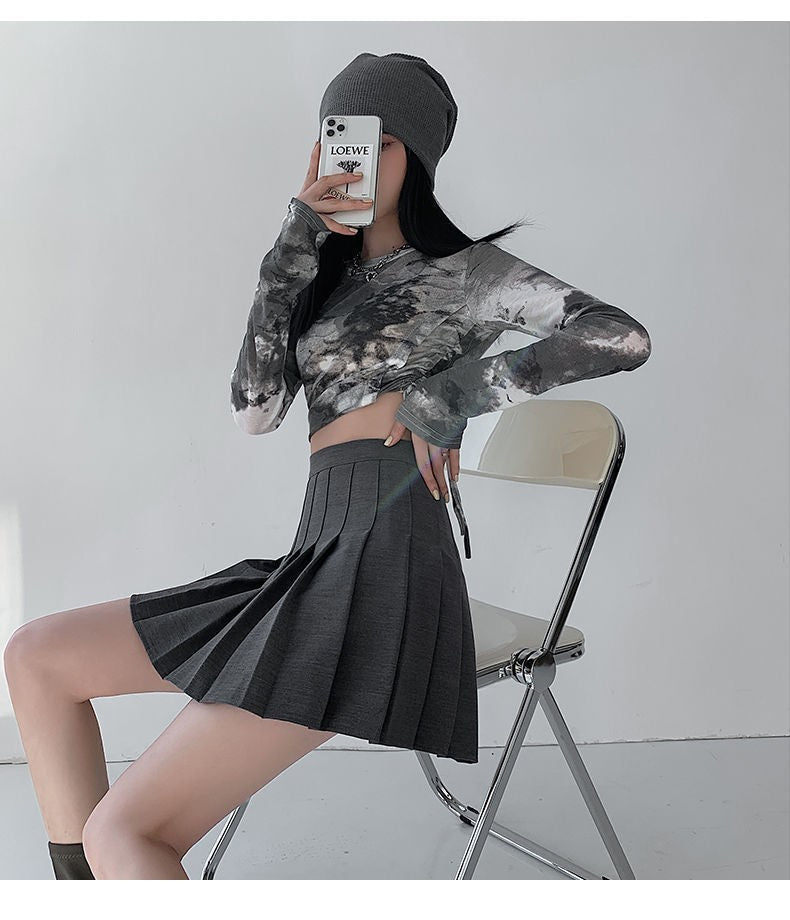 Women Pleated Skirt High Waist A-Line Mini Skirt School Girl JK Uniform Skirt Skater Skirt Tennis Skirt White Plus Size