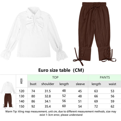 Cosplay Costumes for Children Ruffled Pirate Knights  Pants SetHalloween Medieval Renaissance Victorian Era Vampire