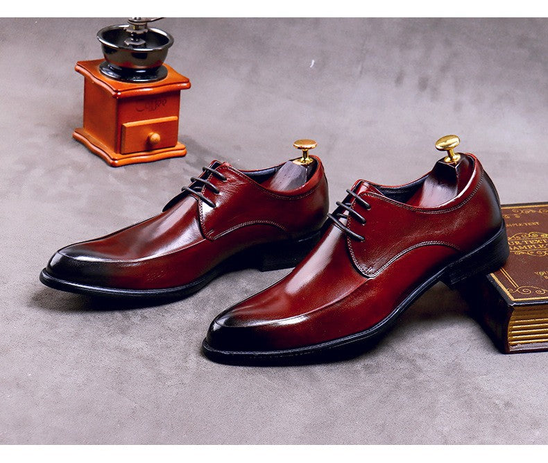 New Brand Genuine Leather Business Dress Shoes Men Formal Wear Casual British Large Size Leather Shoes Pointed Toe Oxfords