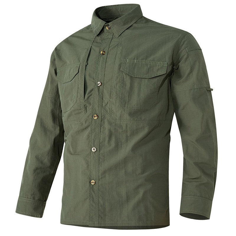 Hot Sale 6Xl Top Quality Tactical Shirts Men Outdoor Combat Multi Pocket Quick Dry Cargo Camping Long Sleeved Shirts