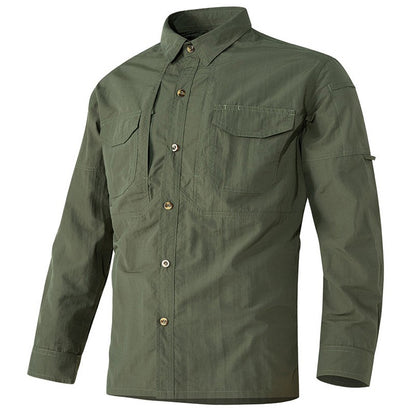 Hot Sale 6Xl Top Quality Tactical Shirts Men Outdoor Combat Multi Pocket Quick Dry Cargo Camping Long Sleeved Shirts
