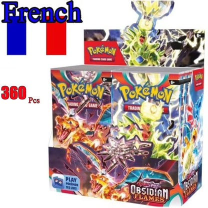 360 Cartas Pokémon Francesas Surging Sparks Obsidian Flames Brilliant Stars Lost Origin Pacote de Batalha de Cartas de Transação Pokémon