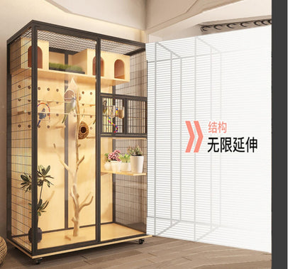 Gaiola para pássaros especial de madeira maciça Xuanfeng Papagaio
