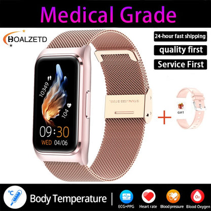 ECG+PPG Smart Watch Health Monitoring Blood Pressure Uric Acid Blood Fat bracelet Bluetooth Call Reminder Waterproof SmartWatch