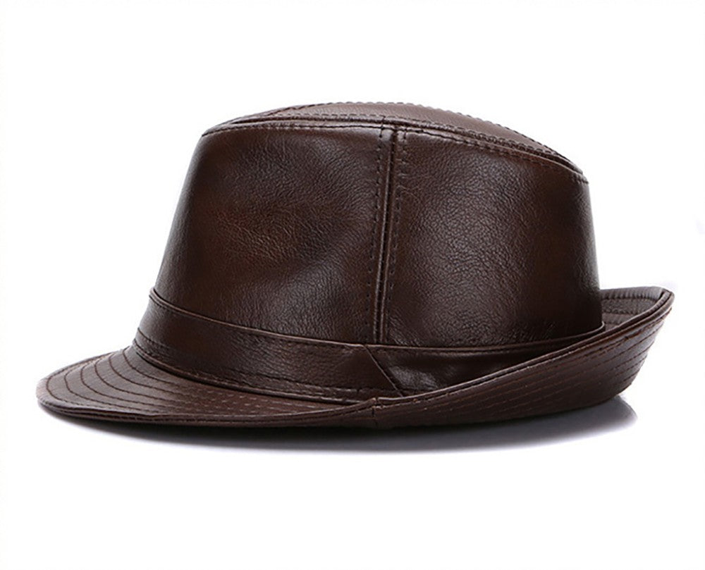 2025 Autumn Men Real Genuine Cowhide Leather Top Hats Men Fashion Caps Winter Warm New Cowboy  100% Real Cowhide Leather Hats