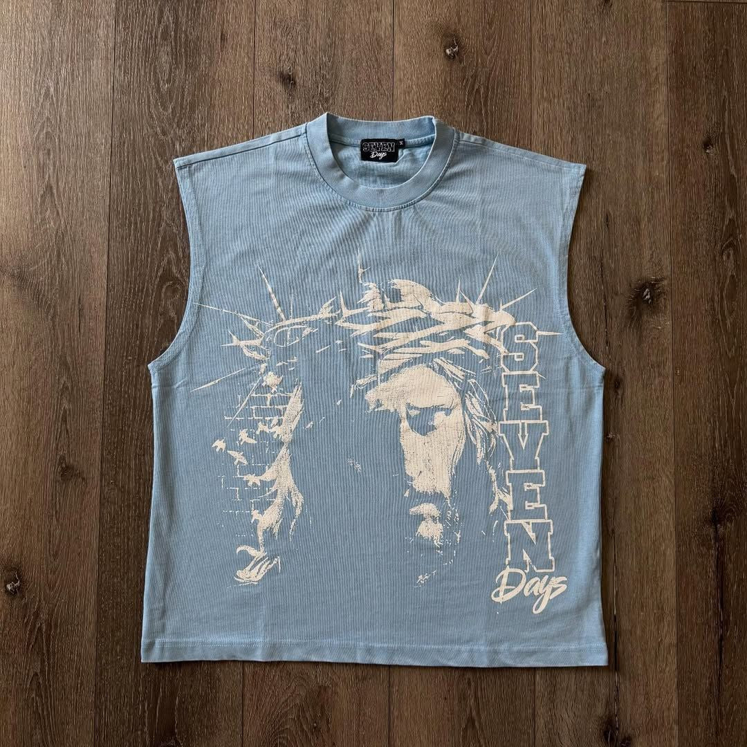 Summer Fashion Men and Women Sleeveless Shirts Harajuku Hip Hop Dragon Pattern Printed T-shirt Gothic American Sports Tank Top