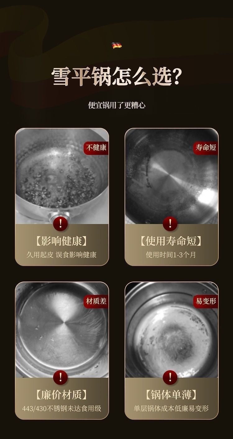 MOEYE Soup Pot 316L Antibacterial Stainless Steel Milk Pot 5 Layers Thickened Bottom Non-stick Cooking Pot Kitchen Saucepan