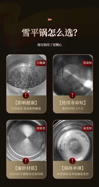 MOEYE Soup Pot 316L Antibacterial Stainless Steel Milk Pot 5 Layers Thickened Bottom Non-stick Cooking Pot Kitchen Saucepan