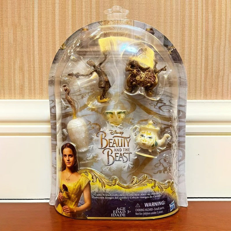 Hasbro Disney A Bela e a Fera Amigos do Castelo Anime Boneco de Ação Brinquedo Colecionável Enfeite Presente Infantil