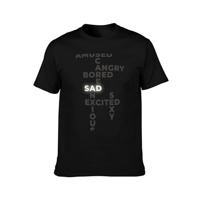 “Sad” - Giggles’ Mood Shirt (Black) - Westworld Season 3 T-Shirt t shirt man plain cotton t shirts man 100% T-Shirt