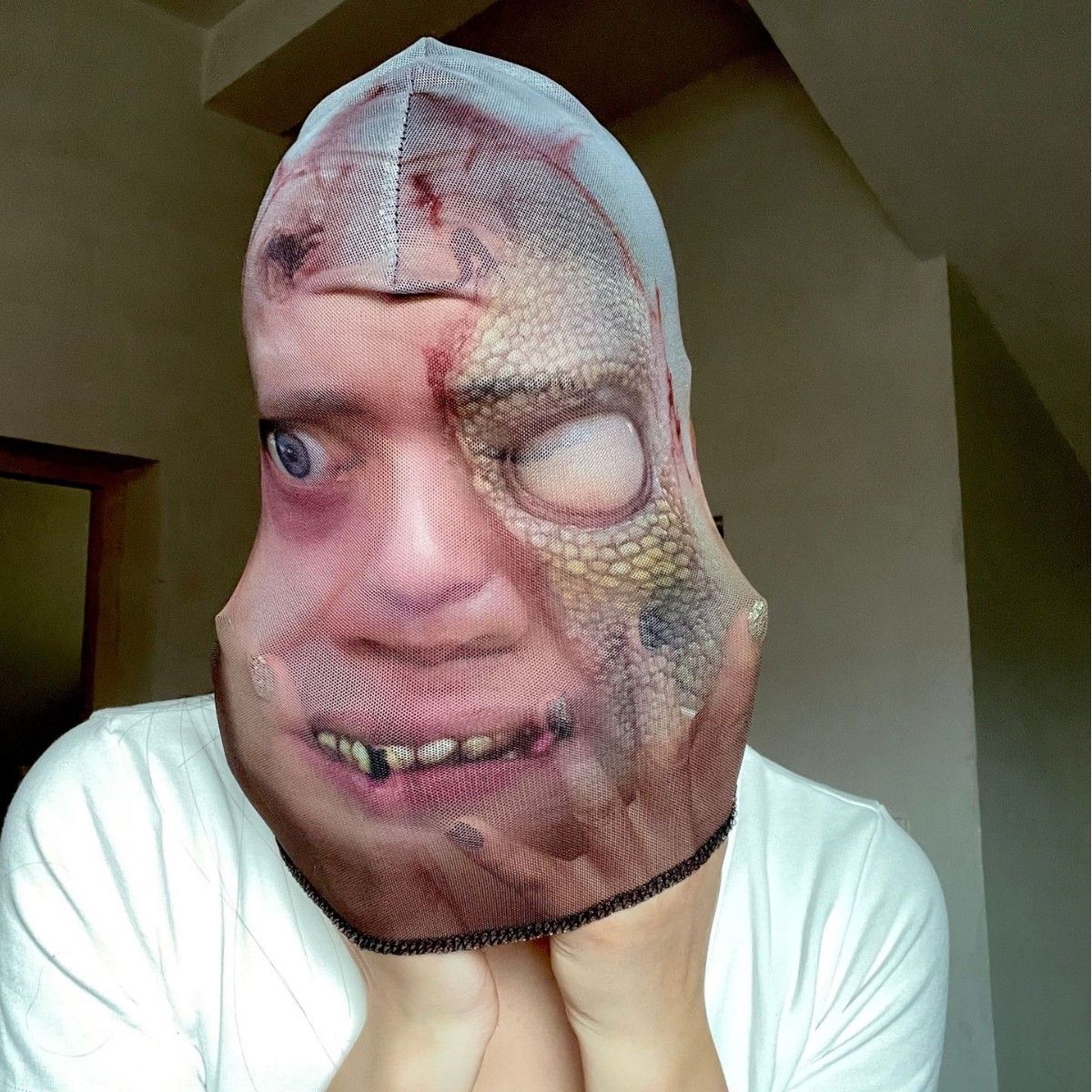 3D Digital Print Mask Creative Horror Cosplay Headscarf Halloween Party Hip Hop Headwear