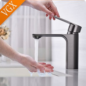 Torneiras de Luxo VGX para Banheiro Misturador de Lavatório Torneira Gourmet Quente e Fria Latão Cromado Preto Dourado Escovado