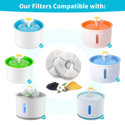 Filtro de Carvão Ativado de Reposição 4/8/12pçs para Bebedouro de Gatos Filtros de Reposição para Cães Fonte Redonda em Formato de Flor