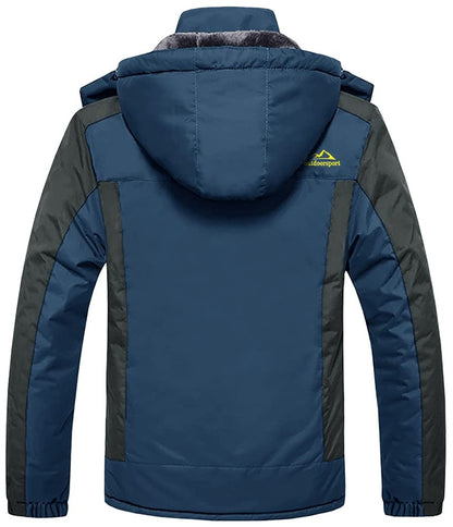 Jaqueta Masculina Impermeável TACVASEN de Inverno Pesada Forrada com Lã, Jaquetas de Esqui e Snowboard, Casacos Corta-Vento com Capuz Removível