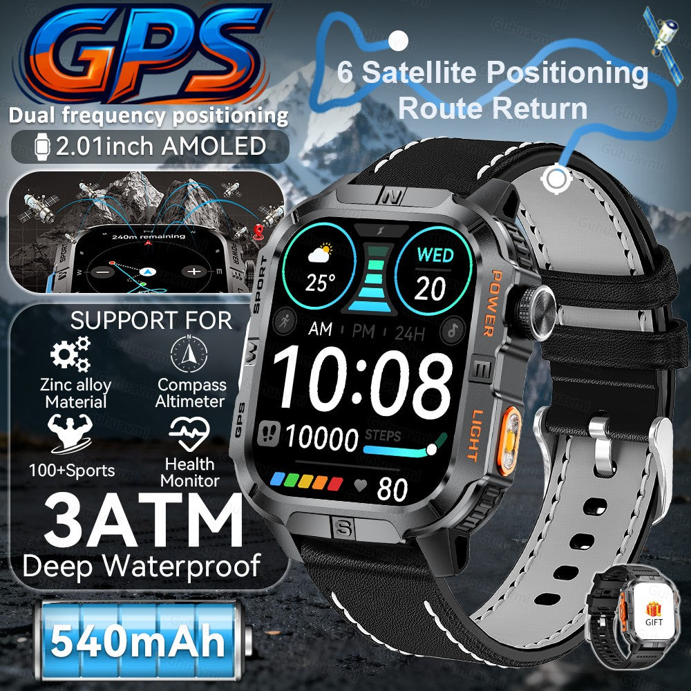 2026 New Millitary Grade GPS Position 2.01"Smart Watch Men 3ATM Waterproof Compass 540mAh Bluetooth Call Sports Smartwatches IOS