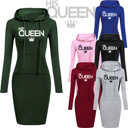 Daily Women's Dresses Simple Women's Dresses Hooded Athletic Casual Knee Dress Hoodie Pockets Slim Fit Hot Fashion