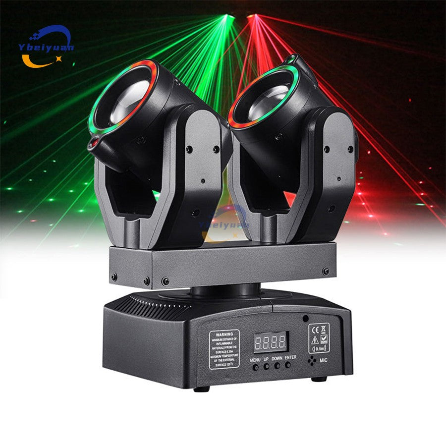 New Double Head Moving Head Beam Light With Aperture Remote Control DMX512 DJ Disco Bar Christmas Birthday Party Effect Light