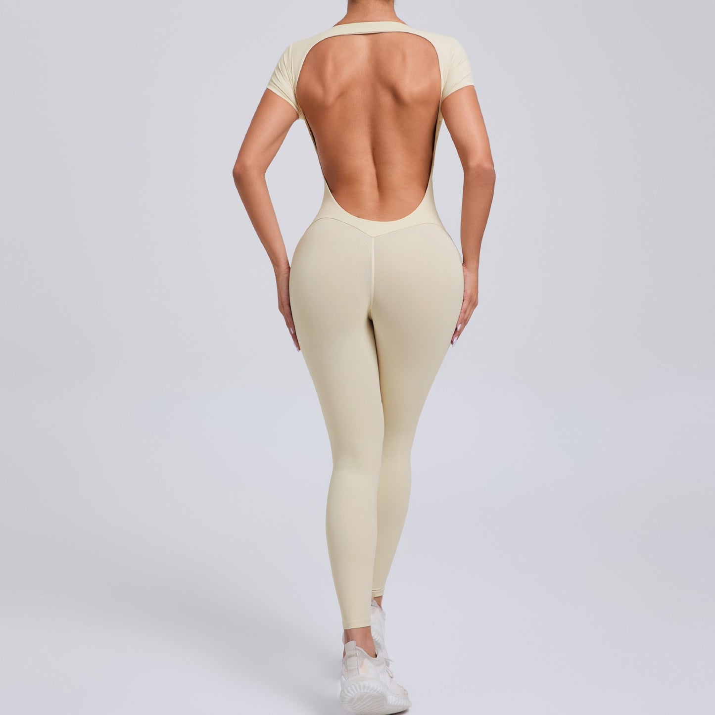 Yoga Set Sexy Backless One-piece Suit Female Rompers Quick Dry Yoga Clothing Workout Bodysuits Flared Sports Jumpsuit Women