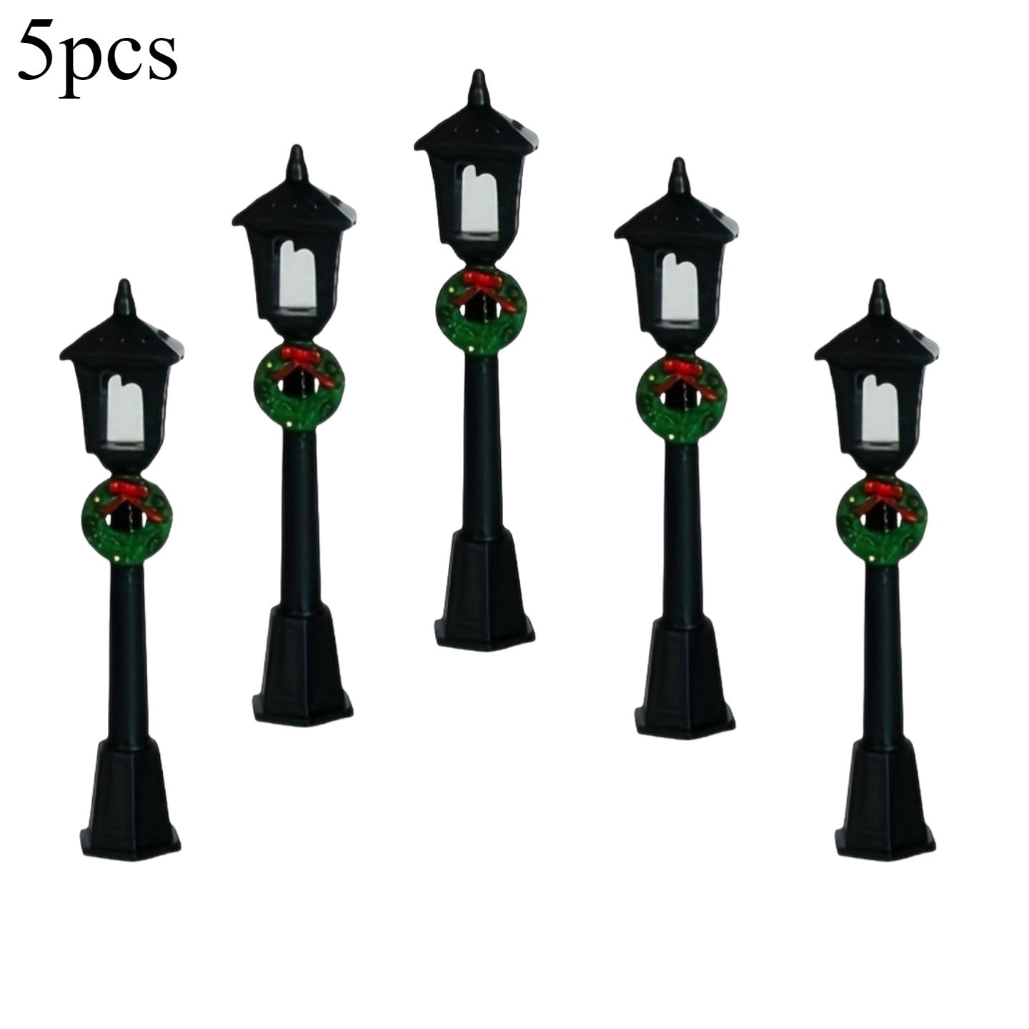 3pcs/5pcs mini Christmas street light ornaments, small plastic lantern decorations, no power supply required, suitable for dollh