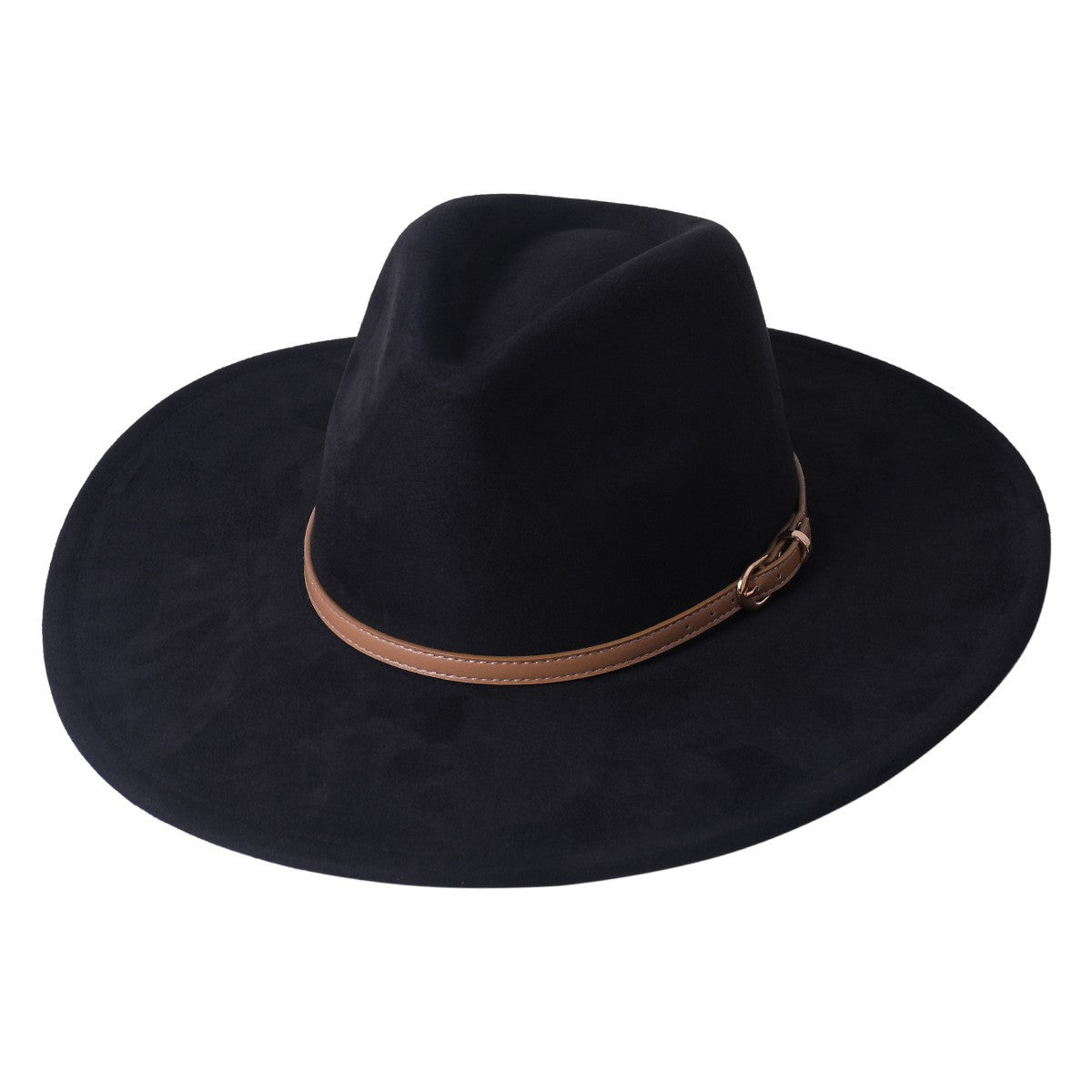Chapéu fedora de aba larga com cinto de camurça vegana em formato de coração para homens e mulheres chapéu jazz de feltro chapéu feminino clássico