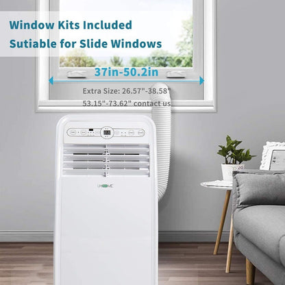 Novo Aparelho de Ar Condicionado Portátil 2024 de 8000 BTU, Unidade Compacta com Refrigeração, Desumidificador, Ventilador, Controle Remoto e Kit de Montagem para Janela.
