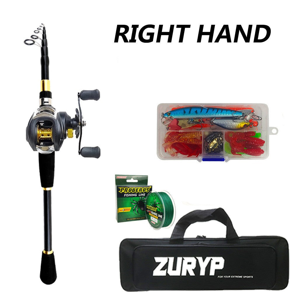 Conjunto de vara de pesca luya retrátil portátil, conjunto de vara de pesca, conjunto de equipamento de pesca a qualquer hora, em qualquer lugar