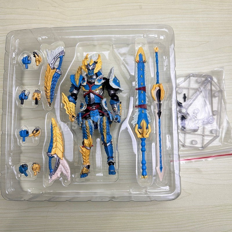 Kaiyodo Monster Hunter Rathalos Boneco de Ação Revoltech Yamaguchi Espadachim Modelo Reus Dragão de Fogo Macho Zinogre Brinquedo em Miniatura