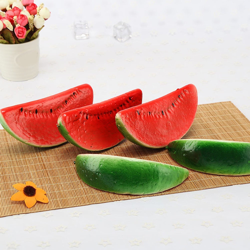 4pcs Artificial Fruits Simulated Watermelon Model Fruit Slices Photography Prop Foam Fake Watermelon Ornament Food Holiday Party
