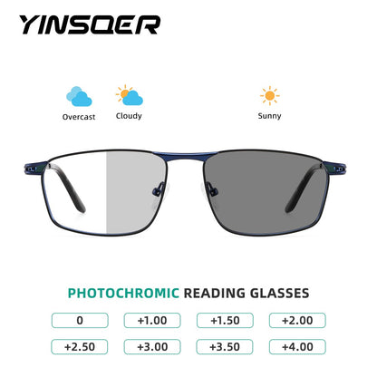 Photochromic Lenses Men's Sunglasses Reading Glasses Man Square Prescription Prescription Glasses Trendy Luxury Mens Lenses +2 3