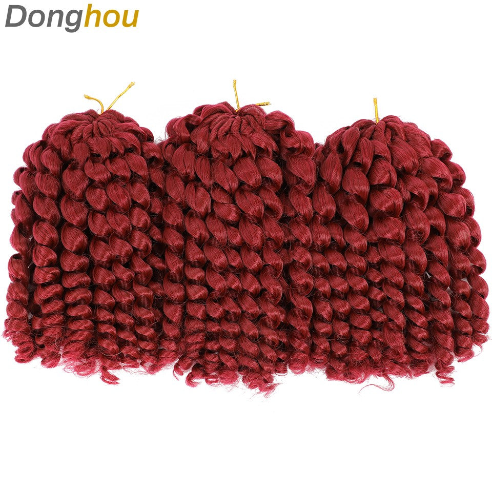 1-4 Pacotes 2X Ringlet Wand Curl Jamaican Bounce 8 polegadas Sintético Wand Curl Twist Braids Hair Crochet Cabelo Cacheado Extensões 20 Raízes