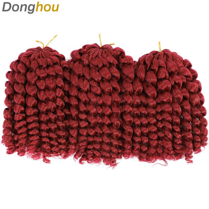 1-4 Pacotes 2X Ringlet Wand Curl Jamaican Bounce 8 polegadas Sintético Wand Curl Twist Braids Hair Crochet Cabelo Cacheado Extensões 20 Raízes