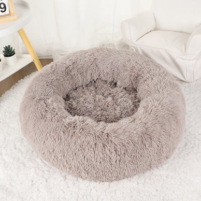 Cama para Cachorro, Donut Grande Redondo, Cesta Pelúcia de Inverno para Cães Médios, Acessórios, Casinha Fofa, Pequeno, Filhote, Animais de Estimação, Gato, Produtos