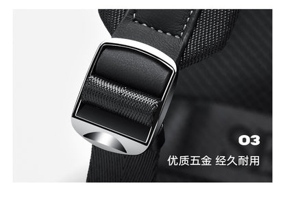 Septwolves Luxury Leather Backpack for Men Monogram Printed Stylish Laptop Backpack 15 Inch Travel Bag Black Business Backpack