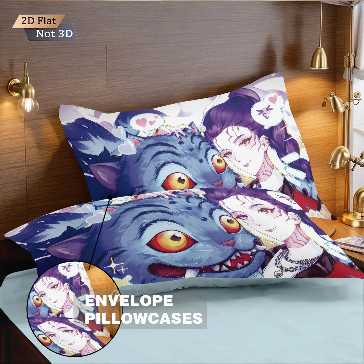 3pcsK-Pop Demon Hunters Printed Chipless Bedding, Multi Sized Bedding, Dormitory duvet Cover, Soft Machine Washable Decoration
